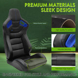 Universal Color Bezel Racing Seat Dual Slider PU Carbon Leather