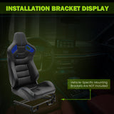 Universal Color Bezel Racing Seat Dual Slider PU Carbon Leather