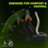 Universal Color Bezel Racing Seat Dual Slider PU Carbon Leather
