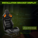 Universal Color Bezel Racing Seat Dual Slider PU Carbon Leather