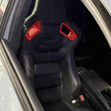Universal Color Bezel Racing Seat Dual Slider PU Carbon Leather