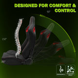 Universal Color Bezel Racing Seat Dual Slider PU Carbon Leather