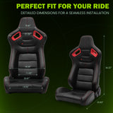 Universal Color Bezel Racing Seat Dual Slider PU Carbon Leather
