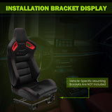 Universal Color Bezel Racing Seat Dual Slider PU Carbon Leather