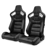 Universal Color Bezel Racing Seat Dual Slider PU Carbon Leather