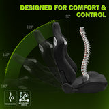 Universal Color Bezel Racing Seat Dual Slider PU Carbon Leather