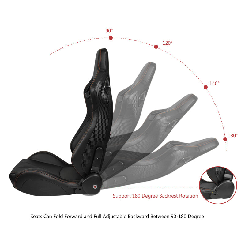 Universal Reclinable Left Driver Side Racing Seat Dual Slider