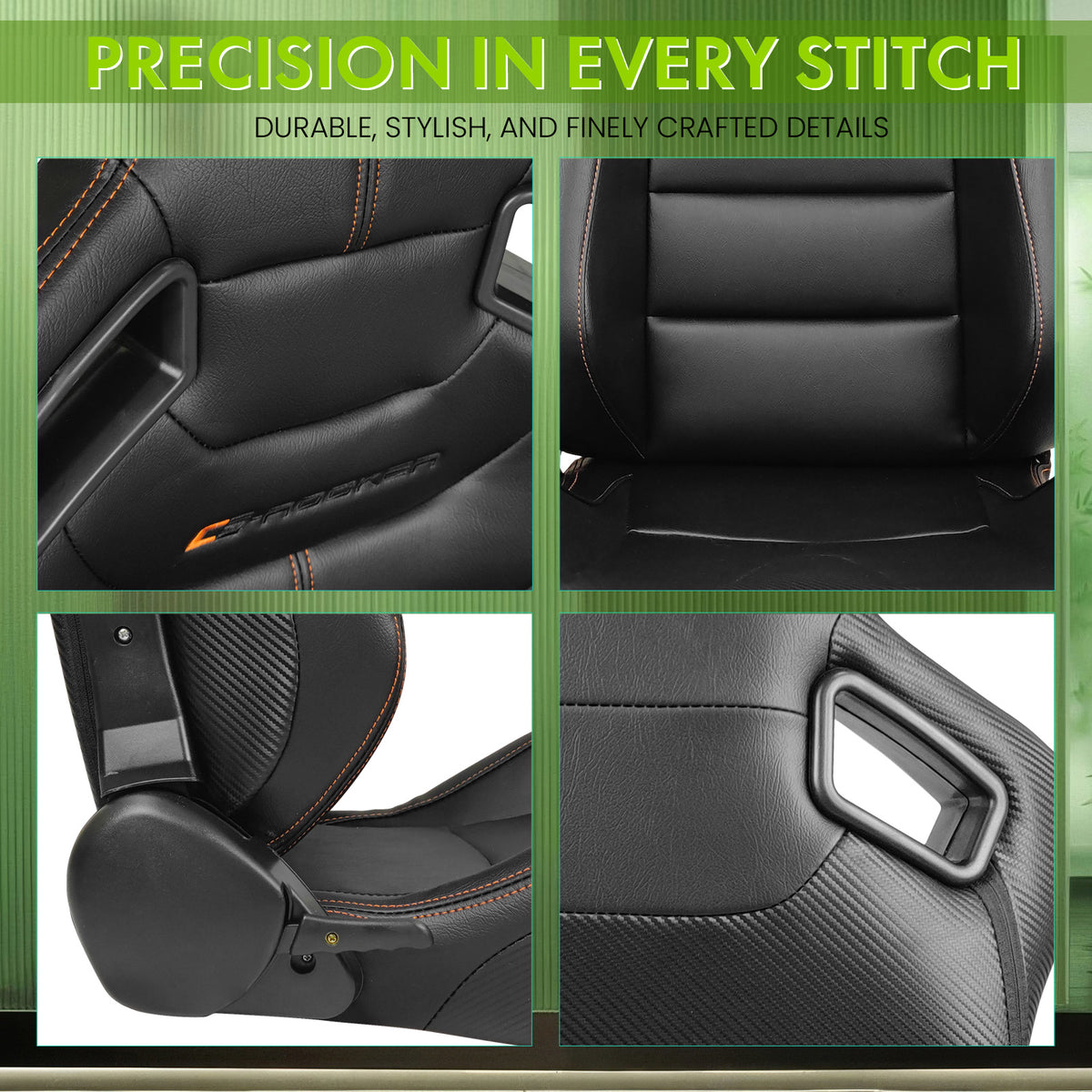 Universal Reclinable Right Passenger Side Racing Seat Dual Slider