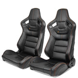 Universal Color Bezel Racing Seat Dual Slider PU Carbon Leather
