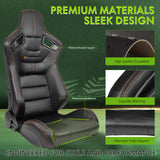 Universal Color Bezel Racing Seat Dual Slider PU Carbon Leather