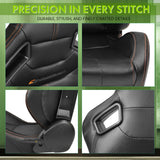 Universal Color Bezel Racing Seat Dual Slider PU Carbon Leather