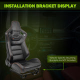 Universal Color Bezel Racing Seat Dual Slider PU Carbon Leather