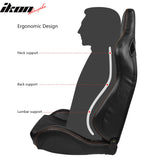 Universal Color Bezel Racing Seat Dual Slider PU Carbon Leather