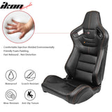 Universal Color Bezel Racing Seat Dual Slider PU Carbon Leather