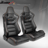Universal Color Bezel Racing Seat Dual Slider PU Carbon Leather