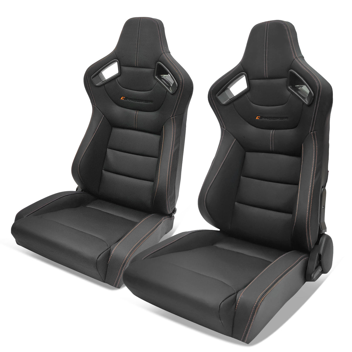 Universal Color Bezel Racing Seat Dual Slider PU Carbon Leather