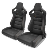 Universal Color Bezel Racing Seat Dual Slider PU Carbon Leather