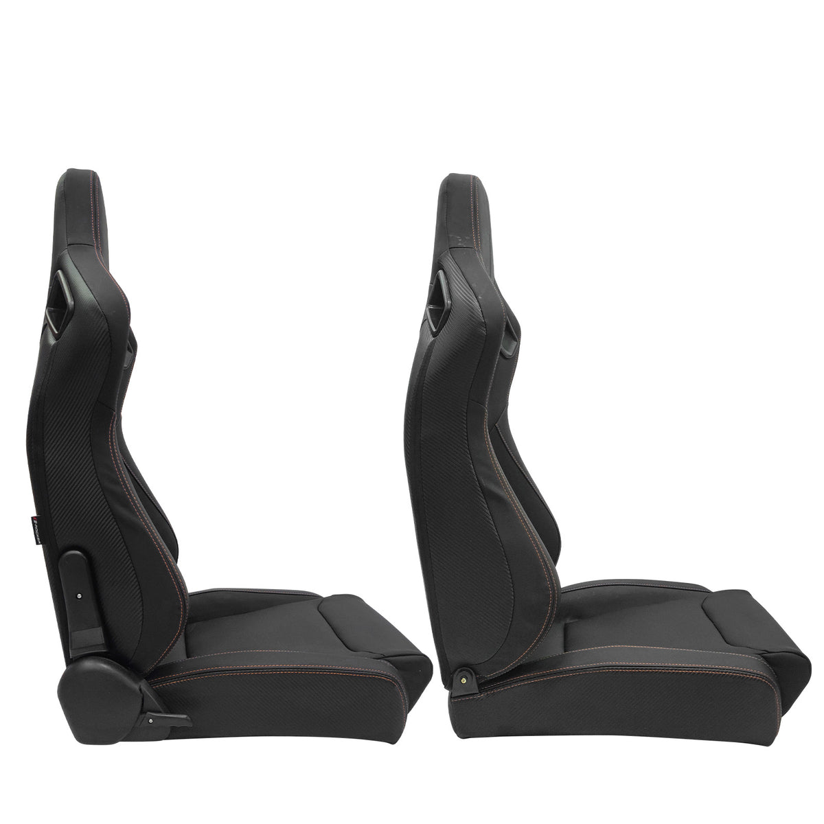 Universal Color Bezel Racing Seat Dual Slider PU Carbon Leather