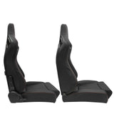 Universal Color Bezel Racing Seat Dual Slider PU Carbon Leather