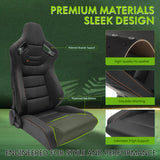 Universal Color Bezel Racing Seat Dual Slider PU Carbon Leather