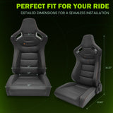 Universal Color Bezel Racing Seat Dual Slider PU Carbon Leather
