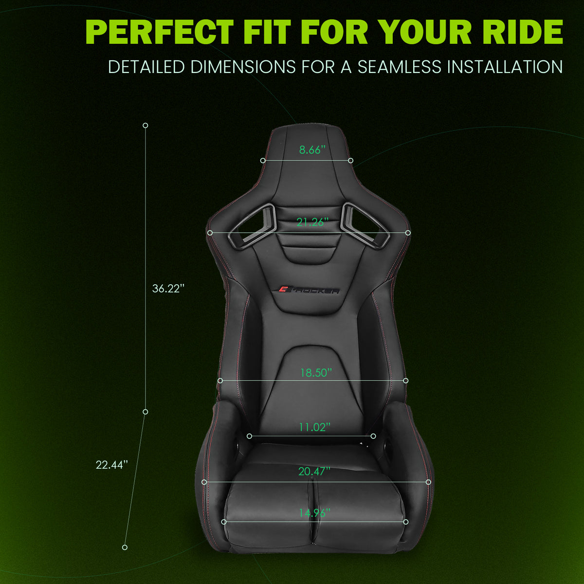 Universal Reclinable Bucket Racing Seat Dual Slider PU Carbon Leather