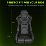 Universal Reclinable Bucket Racing Seat Dual Slider PU Carbon Leather