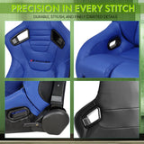 Universal Reclinable Bucket Racing Seat Dual Slider PU Carbon Leather