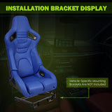 Universal Reclinable Bucket Racing Seat Dual Slider PU Carbon Leather