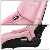 Universal Reclinable Bucket Racing Seat Dual Slider PU Carbon Leather