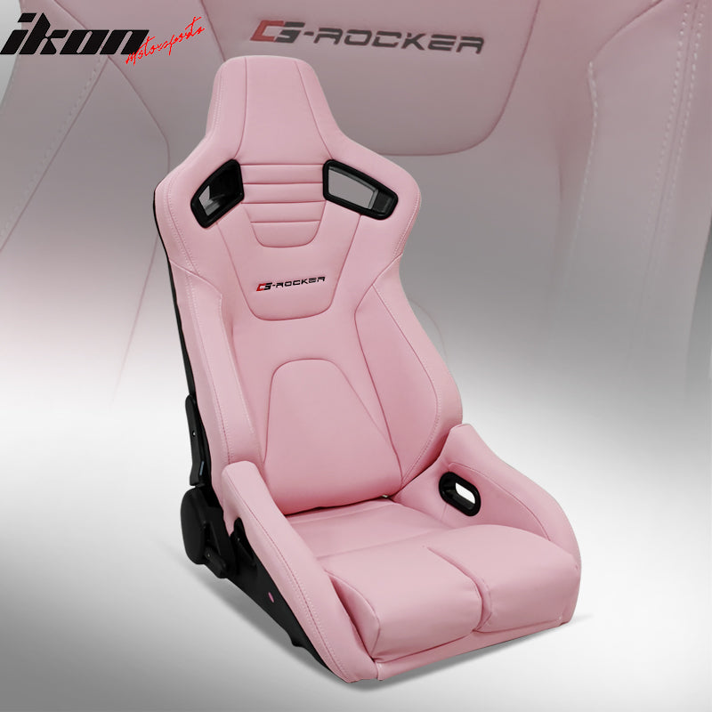 Universal Reclinable Bucket Racing Seat Dual Slider PU Carbon Leather