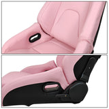 Universal Reclinable Bucket Racing Seat Dual Slider PU Carbon Leather