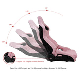 Universal Reclinable Bucket Racing Seat Dual Slider PU Carbon Leather