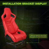 Universal Reclinable Bucket Racing Seat Dual Slider PU Carbon Leather