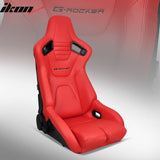 Universal Reclinable Bucket Racing Seat Dual Slider PU Carbon Leather