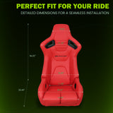 Universal Reclinable Bucket Racing Seat Dual Slider PU Carbon Leather