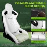Universal Reclinable Bucket Racing Seat Dual Slider PU Carbon Leather