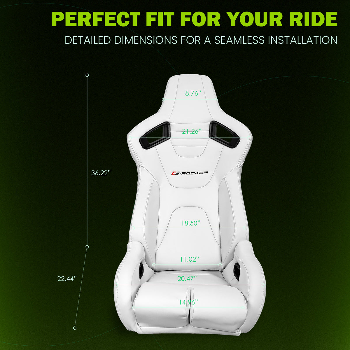 Universal Reclinable Bucket Racing Seat Dual Slider PU Carbon Leather