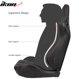 Universal Plaid Racing Seat Dual with Sliders PU Carbon Leather
