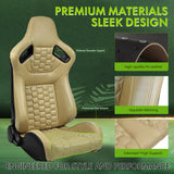 Universal X2 Reclinable Honeycomb Racing Seat + Dual Slider PU Leather