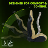 Universal X2 Reclinable Honeycomb Racing Seat + Dual Slider PU Leather