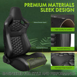 Universal X2 Reclinable Honeycomb Racing Seat + Dual Slider PU Leather