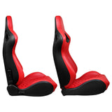 Universal X2 Reclinable Honeycomb Racing Seat + Dual Slider PU Leather