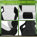 Universal X2 Reclinable Honeycomb Racing Seat + Dual Slider PU Leather