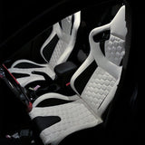 Universal X2 Reclinable Honeycomb Racing Seat + Dual Slider PU Leather