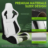 Universal X2 Reclinable Honeycomb Racing Seat + Dual Slider PU Leather