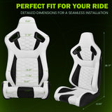 Universal X2 Reclinable Honeycomb Racing Seat + Dual Slider PU Leather