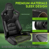 Universal X2 Reclinable Honeycomb Racing Seat + Dual Slider PU Leather