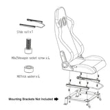 Universal 2x Reclinable Racing Seats Dual Slider Suede PU Carbon Leath