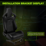 Universal X2 Reclinable Honeycomb Racing Seat + Dual Slider PU Leather